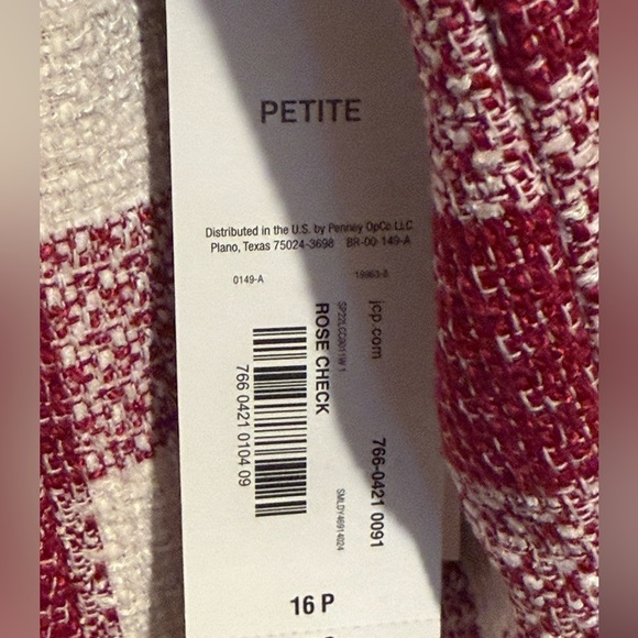 Liz Claiborne Women’s Rose Checkered Jacket Tweed Plaid Size 16P Wool Blend NWT - Picture 5 of 14